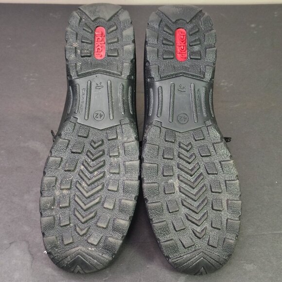 Reiker Walking Shoes Size 42 L71542 Black Leather Zip Ankle Boots Womens - Picture 12 of 15